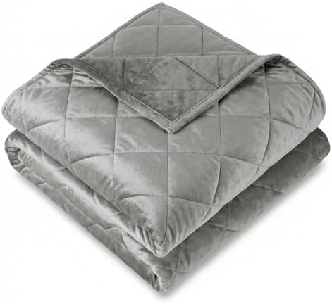ROKDUK Weighted Blanket for Adults, 15lbs, 48x72in Size, Ultra-Soft Double-Sided Microfiber with Glass Beads, Breathable & Cozy - Grey, All Season Deep Sleep by ROKDUKBEDDING