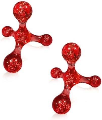 Manual Trigger Point Massage Tool, 2 Pcs 4 Knob Massager Deep Tissue Manual Massager Pressure Point Palm Massage Tool Handheld Back Massagers for Muscle Pain Stress Relief (Red) - Image 7