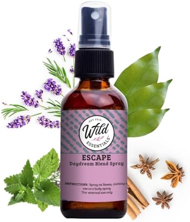 Wild Essentials All Natural Essential Oil Sprays, 2 Ounce, 60ml, Organic Witch Hazel, Aromatherapy, Made in USA by WildEssentials