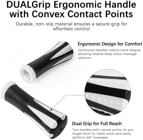 Muscle Roller Massage Roller Stick- Deep Tissue Fascia Blaster for Myofascial Pain Relief, Lymphatic Drainage & Body Sculpting, Handheld Physical Therapy & Recovery Tool (White Black) - Image 5