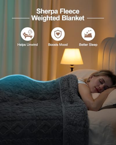Ultra Soft Sherpa Weighted Blanket for Adults, 60"x80" 25lbs Heavy Blankets - Image 2