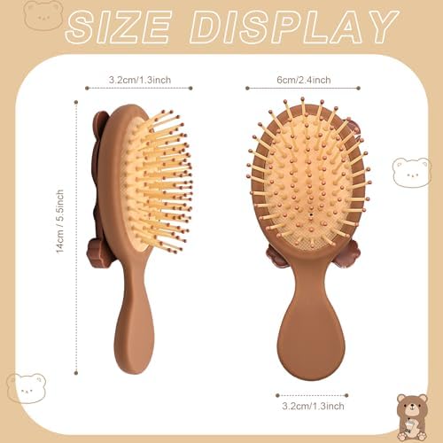 Toddler Hair Brush for Baby, Bear Air Cushion Brush - Brown - Image 3