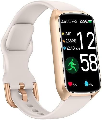Amzhero Health Fitness Tracker with 24/7 Heart Rate, Blood Oxygen, Blood Pressure, Sleep Tracker, 5ATM Waterproof Activity Trackers with Step Tracker, Pedometer (S & L Bands Included) by smartwatch