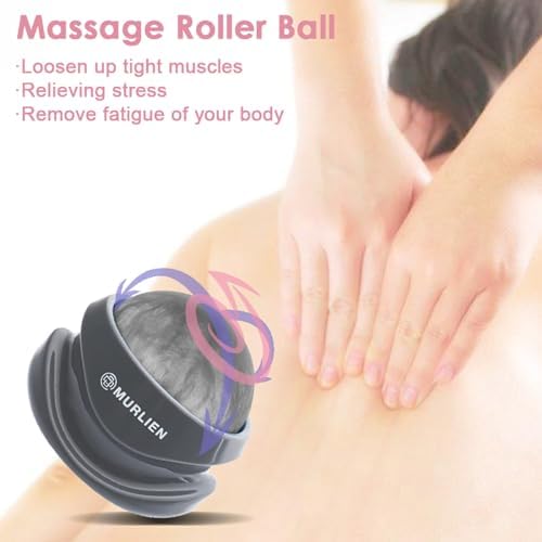 Massage Roller Ball, Tight and Sore Muscles Relief, Manual Massager, Alleviating Shoulder, Arms, Back, Legs, Calves or Muscle Tension - Gray - Image 5