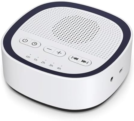 Sleep White Noise Sound Machines with 30 Soothing Sounds 3.5 mm Headphone Jack 5 Timer Settings 32 Precise Volume Memory Function Compact Design Ideal Gift by iEasySleepSoundMachineWakeupLightAlarmClock