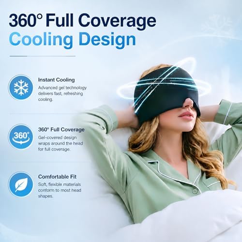Cooling Gel Sleep Mask, Blackout Eye Mask, Side Sleepers, Men Women - Image 3
