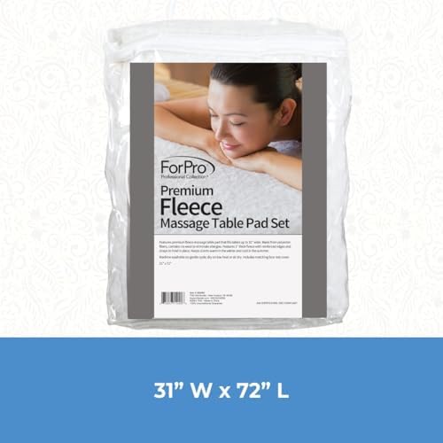 ForPro Premium Fleece Massage Pad Set, Extra Soft, Hypoallergenic, for Massage Tables, Includes Pad and Face Rest Cover, 31” W x 72” L - Image 2