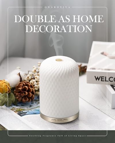 Essential Oil Diffuser - 2.4 MHz Ultrasonic Ceramic Diffuser with Pulse/Continuous Mist & 3 Night Light Modes, Waterless Auto-Off, Silent Aromatherapy Diffuser for Home, Office, Gifting & Home Decor - Image 5