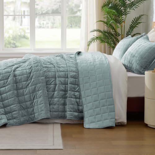 BEDELITE Velvet Quilt Set King Size, Luxury Velvet Comforter Bedding - Image 5