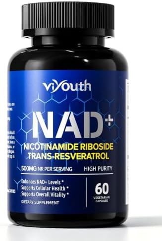 NAD+ Supplement with Nicotinamide Riboside 500mg & Trans-Resveratrol 100mg– NR Supplement for Cellular Energy & Healthy Aging Support for Men & Women by Viyouth