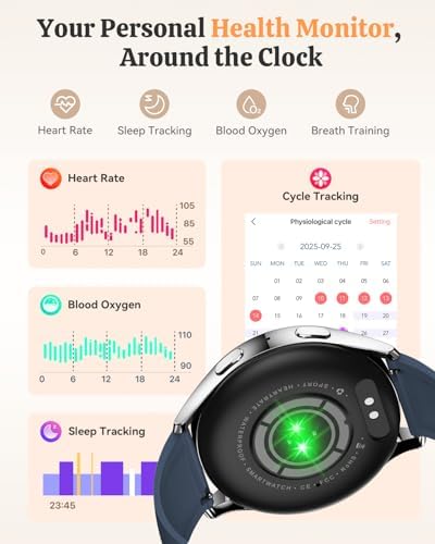 Smart Watch Fitness Tracker for iPhone Android for Women Men, Activity Tracker with Calorie & Step Counter, 150+ Sports, Daily Workout & Sleep Monitor，IP68 Waterproof Smartwatch (Blue) - Image 2
