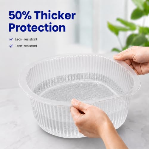 ForPro Universal Pedi Bath Liners - 50% THICKER - Fit Footsie Bath Plus Foot Bath, Disposable Pedicure Foot Tub Liners for Foot Spa Basins & Foot Bath Soaks, Clear, 50-Count - Image 4