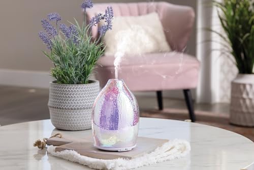 Airome Iridescent Medium Essential Oil Diffuser|100 mL Humidifying Ultrasonic Aromatherapy Diffuser 8 Colorful LED Lights, Intermittent & Continual Mist, Auto Shut-Off - Image 3
