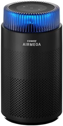 COWAY Air Purifiers for Home up to 810 ft², HEPA and Carbon Filter for Smoke, Allergies, Pet Dander, Odor, AQI Monitor, Auto Mode, Timer, Filter Indicator, Night Light, 2yr Warranty, Airmega 100 Black by Coway