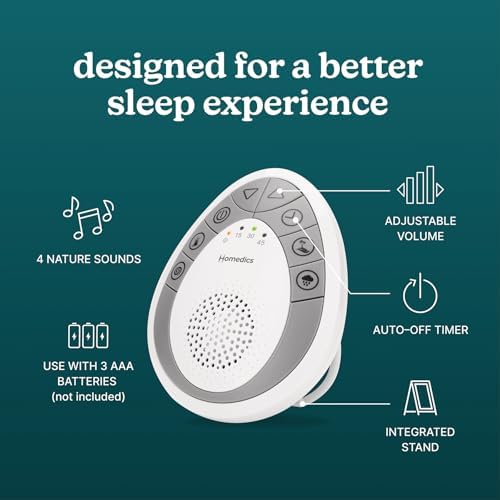 Homedics White Noise Sound Machine, Small Travel Sound Machine - Image 3