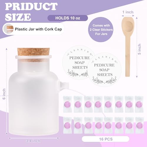 Pedicure Foot Spa Tablets 10 Oz Plastic Bath Salts Jar Foot Soak Tablets Manicure Soak Balls Softens Skin Botanicals Lavender Essential Oil Fast Dissolving Pedicure Supplies - Image 2