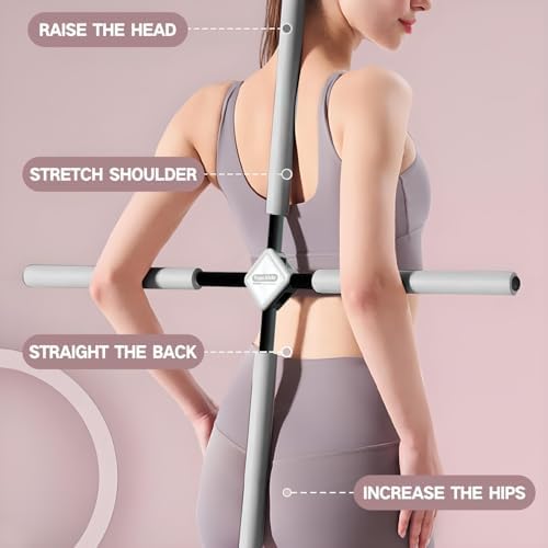 Yoga Stick- Posture Corrector Stick for Back Pain Relief - Upper & Lower Back Stretcher and Straightener Tool for Men and Women - Portable Mobility Stretch Pole for Neck Hump, Spine Alignment & Home Workout - Image 5