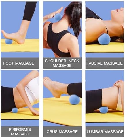 Japanese Craftsmanship Physical Massage Therapy Ball Set - Ideal for Yoga, Deep Tissue Massage,Yoga & Trigger Point Treatments. Set - 2 Extra Firm Balls W/Mesh Bag, Blue - Image 2