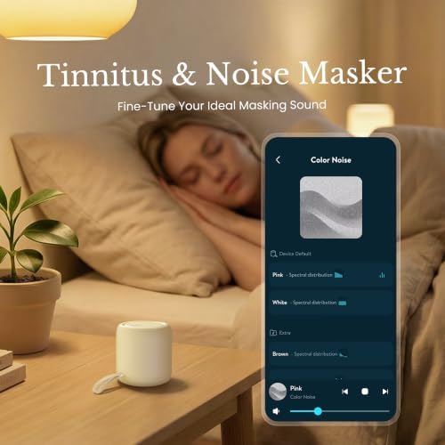 White Noise Sound Machine & Alarm Clock: Color Noises and Custom Soundscapes, App Control, Sleep Schedule, Multiple Alarms, 100 Volume Levels, Built-in Battery - Image 5