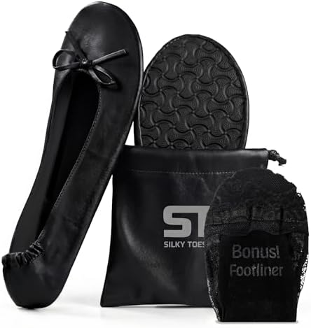 Foldable Flats for Women, Portable Ballet Shoes for Wedding &Travel Comfort by SilkyToes
