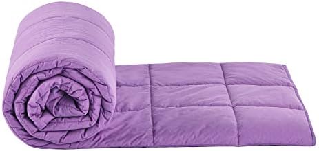 TONGDADA Kids Weighted Blanket | 40''x60'',7lbs | for Child Between 55-80 lbs | Premium Cotton Material with Glass Beads | Purple - Image 2