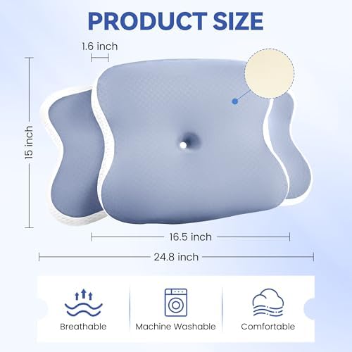 Cervical Pillow for Neck Pain Relief, A Cozy Night’s Sleep Ortho Memory Foam Bed Pillow, Neck and Shoulder Support for Side, Back & Stomach Sleepers, Lumbar Comfort Design (Blue/WHT) - Image 6