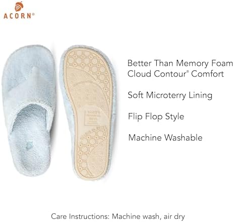 Acorn Women's Spa Thong Slippers with Cloud Contour Comfort - Arch Support and Plush Fluffy Terry Lining, Perfect for Beach, Camping, Poolside, or Bathroom Wear - Image 4