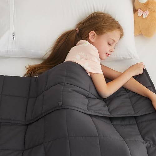 L'AGRATY Weighted Blanket Kids - 40"x60" 10lbs Breathable Childrens Heavy Blanket Microfiber Material with Glass Beads All-Season Summer Fall Winter Soft by LAGRATY