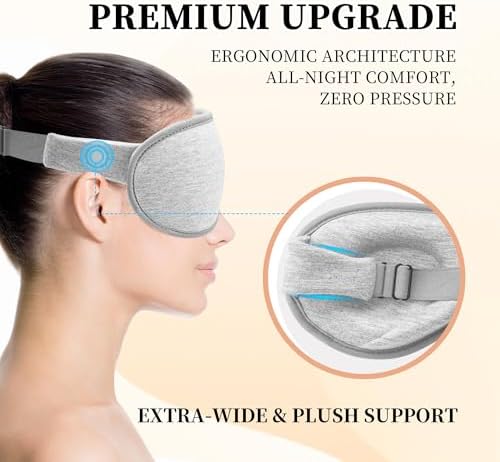 3D Sleep Mask for Men&Women, 2 Pack Contour Eye Masks for Sleep, Side Sleeping Mask for Men&Women, Blackout Eye Mask for Sleeping Eye Mask, Airplane Travel Essentials for Men, Meditation Black & Gray - Image 6