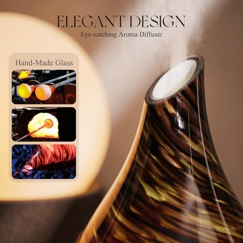 Porseme Essential Oil Diffuser 280ml Handmade Glass Diffuser 7H Runtime - Image 5