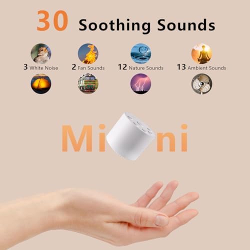 Color Noise Sleep Sound Machine Portable White Noise Machines with 30 Soothing Sounds 32 Levels Volume 4 Timer Options Compact Auto-Off Memory Function for Family Office Travel Everyone - Image 2