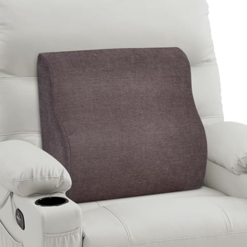 Back Support Pillow for Recliner Dual Layer Lumbar Support Pillow with Gel Memory Foam Ergonomic Orthopedic Couch Lumbar Cushions for Elderly Lower Back Pain Relief Washable Cover Brown by TANYOO