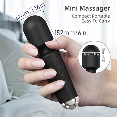 Apowand Mini Personal Massage Small Cordless Handheld Bullet Massager - Powerful - Quiet - Back Legs Hand Pains and Sports Recovery (Black) - Image 3