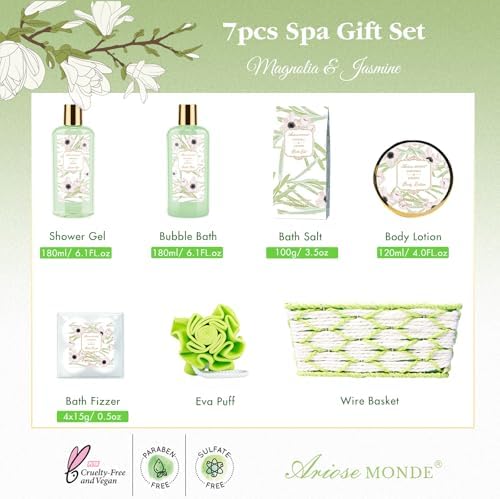 Spa Gifts for Women, Bath and Body Gift Set Magnolia Jasmine Spa Gift Set - Image 2