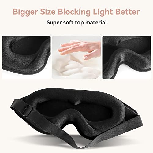 Sleep Mask for Lash Extensions, 3D Memory Foam (Black, 1pcs) - Image 2
