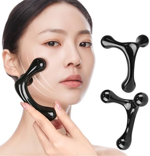 3 Point Hand Held Massage Tool, 2 Pcs Manual Trigger Point Massage Tools Deep Muscle Tissue Manual Massager, Handheld Palm Pressure Point Body Massager for Neck Shoulder Back Leg Muscle Pain Relief by Unknown