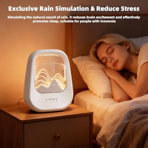 8-in-1 White Noise Sound Machine with Rain Drop Real Sound, Cream - Image 4