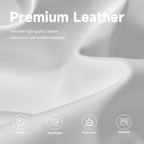 Leather Cover for Massage Table Wipeable Massage Bed Protector Cover Made of 4-ways Elastic 100% PU Waterproof Material, Machine Washable, Fit Rectangular Tables 28-32" Wide (Pure White, 1Pcs) - Image 3