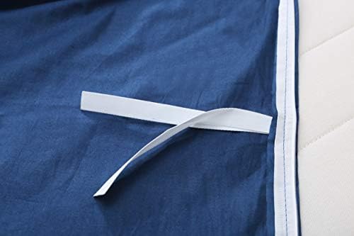 F.Y.Dreams Weighted Blanket Duvet Cover 60x80 inches with 8 Ties,Zipper on Long Side/100% Cotton, Navy Blue/Just Duvet Cover - Image 4