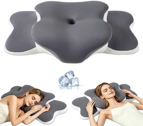 Cervical Neck Pillow for Neck Pain Relief & Side Sleeper | Ergo Pillow for Sleep Apnea, Neck Pain, and Snoring Relief | Orthopedic Memory Foam with Ergonomic Neck Support, Gray, Large by WeiTrust