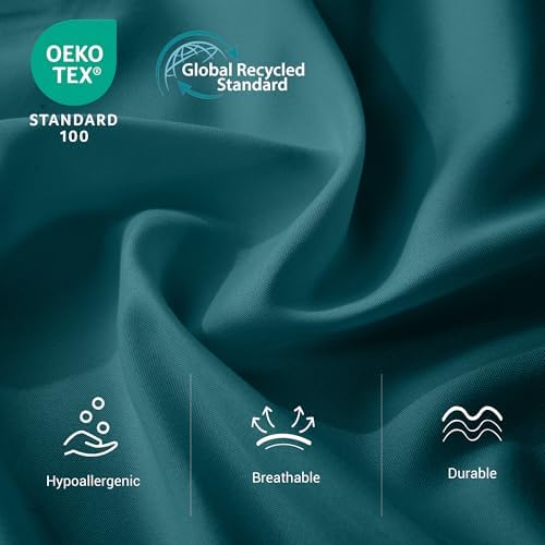 Bulk Twin Flat Sheets Only, 6 Pack Quick Sort Top Bed Sheet, Color-Coded Label Threads, Wrinkle-Free Shrinkage Durable Microfiber Hotel Motel Airb&bs Essentials for Hosts (66"x96",Teal) - Image 2