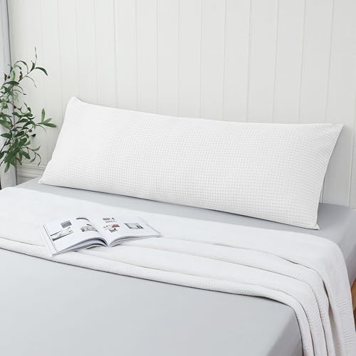 100% Egyptian Cotton 600 TC Waffle Weave Body Pillowcase with Zipper - Image 6