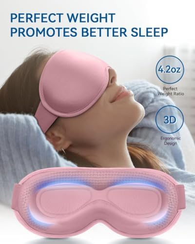 Facemoon Weighted Blackout Eye Mask 2 Pack, 3D Sleep Masks for Women & Men - Image 2