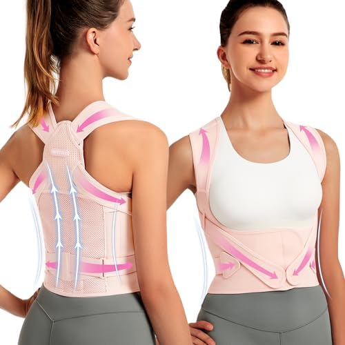 SHAPERKY Posture Corrector for Women for Support: Back Brace for Full Back Support - Adjustable Shoulder Straightener for Women and Men (Large) by SHAPERKY