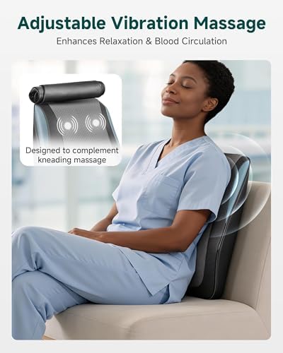 Snailax Back Massager for Back Pain Deep Tissue, Shiatsu Neck Back Massager with Heat, 3D Kneading Chair Massage Pillow, Neck Shoulder Massage, Gifts for Mom, Dad, Women - Image 5