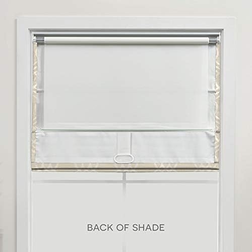 Exclusive Home Prague Trellis 100% Blackout Roman Shade, 34"x64", Natural - Image 6