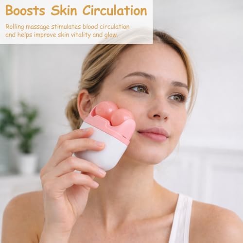Facial Ice Roller for Face & Eyes, 2-in-1 Skin Care Cooling Roller with Travel Storage Case, Self-Care Beauty Tool Gift for Men and Women (Pink, 1 Pc) - Image 3