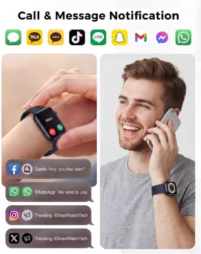 Smart Watch, Fitness Watch for Women Men with 24/7 Heart Rate/Blood Pressure Monitor,Pedometer, Sleep Tracker, 120+ Sport Modes, IP68 Waterproof Activity&Fitness Tracker Compatible with Android iPhone - Image 4