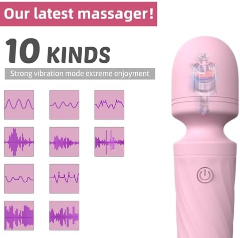 Mini Massager Wand-Waterproof,10 Vibration(Light Pink) - Image 5