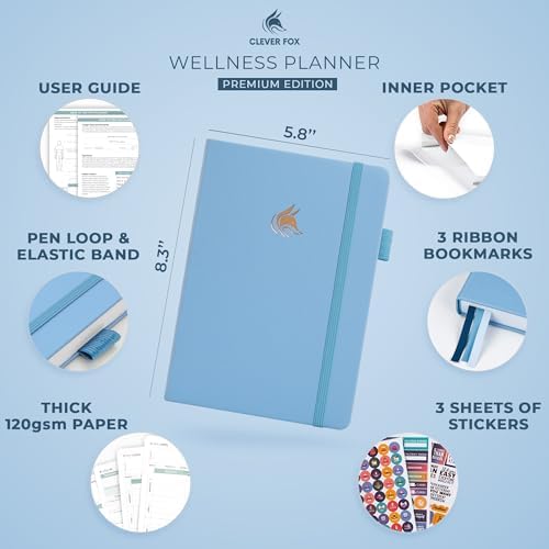 Clever Fox Wellness Planner & Food Journal for Weight Loss, A5 Light Blue - Image 2